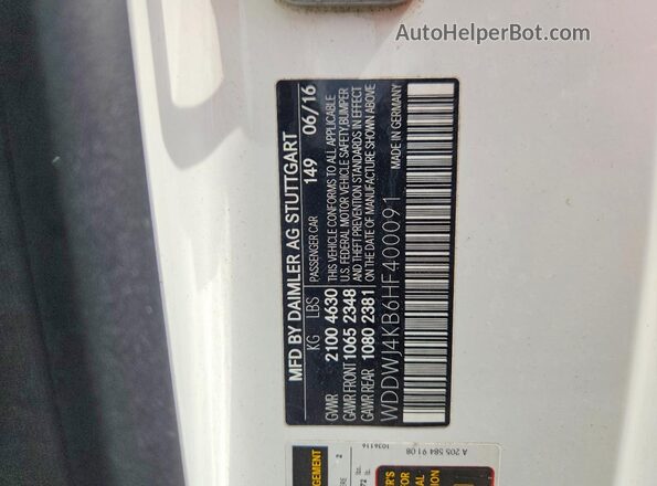 WDDWJ4KB6HF400091 2017 MERCEDES-BENZ C White 