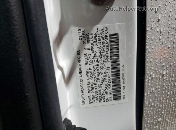 19UUB2F33KA010142 2019 ACURA TLX Белый Вид подкапотного пространства
