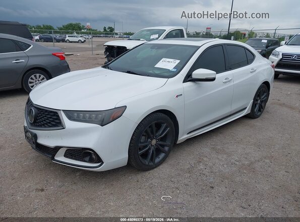 19UUB2F6XJA004489 2018 ACURA TLX White წინა მარცხენა ხედი სამი მეოთხედიდან