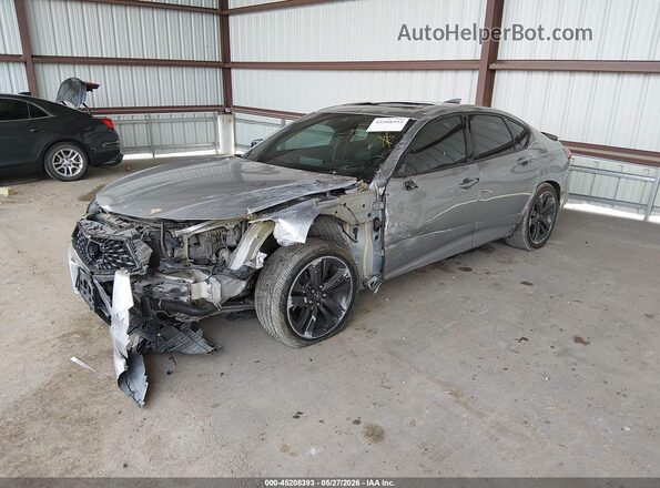 19UUB5F51MA014681 2021 ACURA TLX Silver წინა მარცხენა ხედი სამი მეოთხედიდან