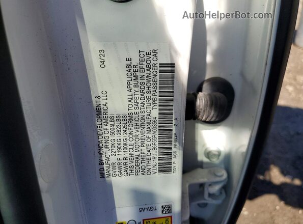 19UUB6F55PA003564 2023 ACURA TLX White Вид наклейки з VIN-кодом