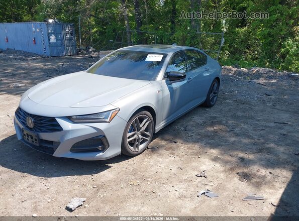 19UUB6F56SA001766 2025 ACURA TLX Gray წინა მარცხენა ხედი სამი მეოთხედიდან