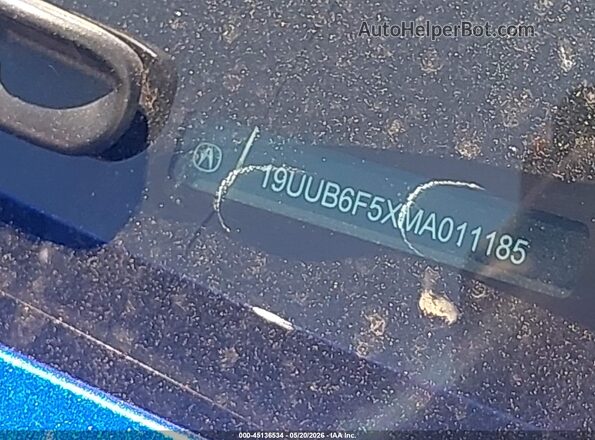 19UUB6F5XMA011185 2021 ACURA TLX Blue 