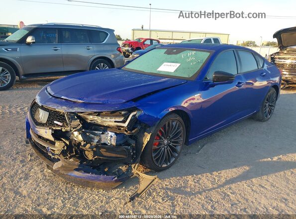 19UUB7F09MA001368 2021 ACURA TLX Blue Առջևի ձախ երեք քառորդ տեսարան