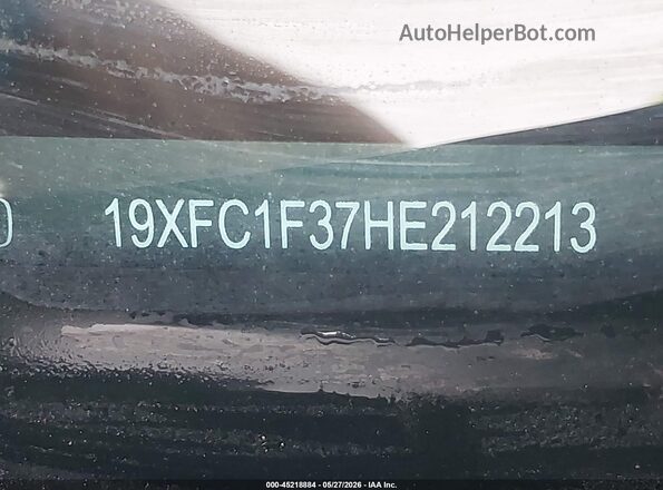 19XFC1F37HE212213 2017 HONDA CIVIC Blue Вид підкапотного простору