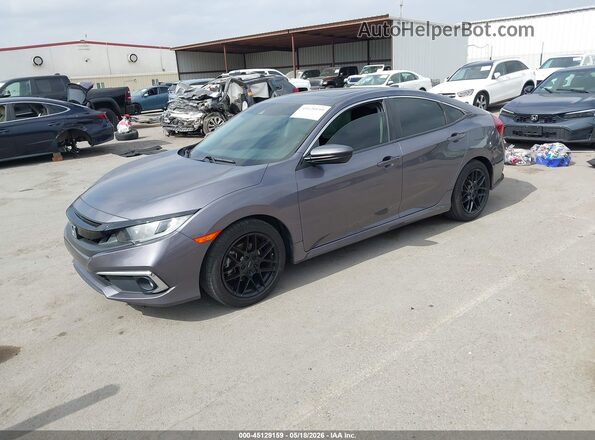 19XFC1F37LE022694 2020 HONDA CIVIC Gray Առջևի ձախ երեք քառորդ տեսարան