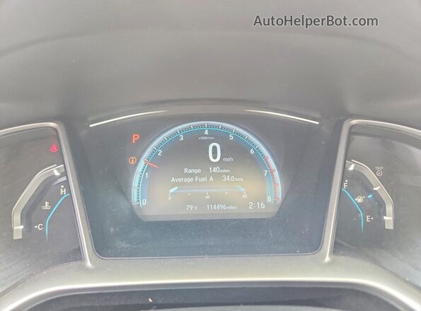 19XFC1F7XGE025789 2016 HONDA CIVIC Black Vista del cuadro de instrumentos