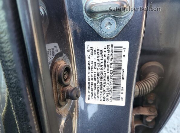 19XFC1F92GE205463 2016 HONDA CIVIC Серый Вид подкапотного пространства