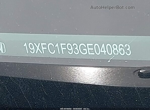 19XFC1F93GE040863 2016 HONDA CIVIC White Widok komory silnika