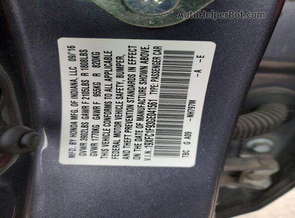 19XFC1F93GE041561 2016 HONDA CIVIC Gray 