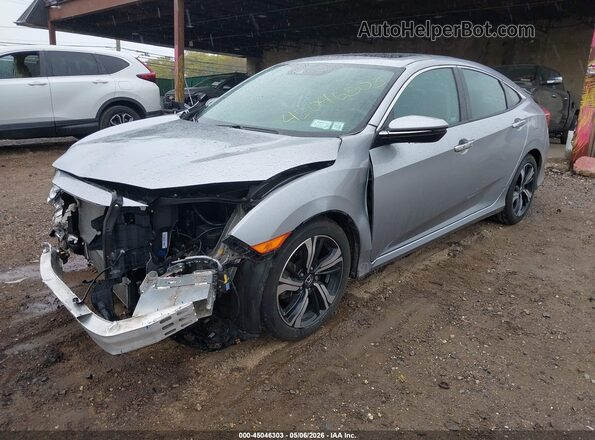 19XFC1F93JE200201 2018 HONDA CIVIC Gray წინა მარცხენა ხედი სამი მეოთხედიდან