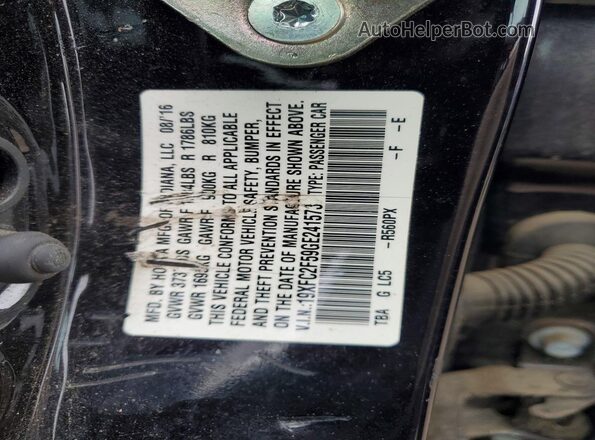 19XFC2F59GE241573 2016 HONDA CIVIC Black Вид підкапотного простору