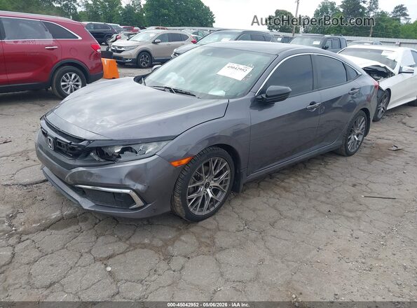19XFC2F62KE046531 2019 HONDA CIVIC Gray წინა მარცხენა ხედი სამი მეოთხედიდან