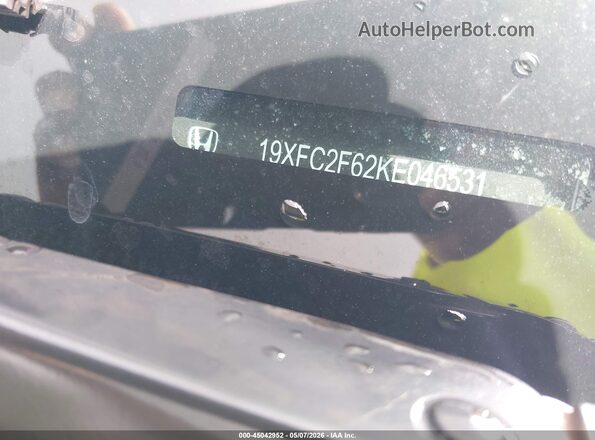 19XFC2F62KE046531 2019 HONDA CIVIC Gray ძრავის განყოფილების ხედი