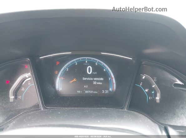 19XFC2F63KE034775 2019 HONDA CIVIC Black უკანა სავარძლების ხედი