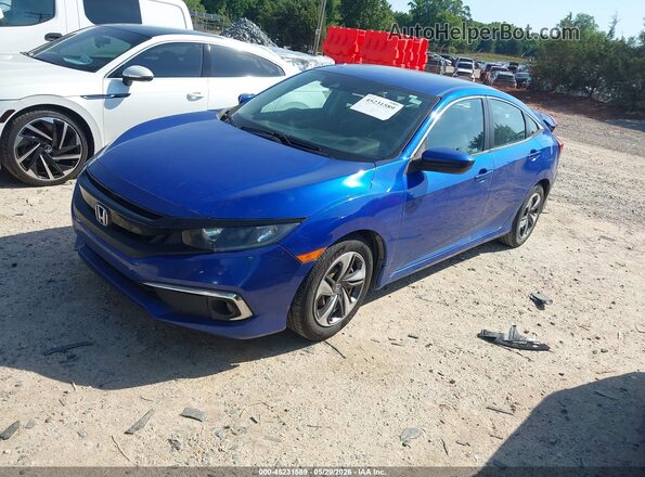 19XFC2F66KE007828 2019 HONDA CIVIC Blue წინა მარცხენა ხედი სამი მეოთხედიდან