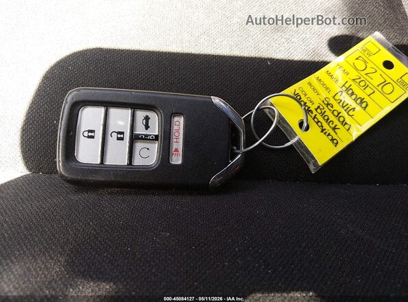 19XFC2F74HE057046 2017 HONDA CIVIC Black Widok deski rozdzielczej