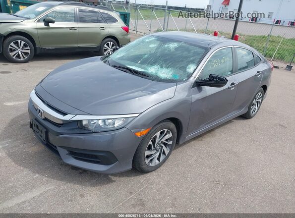 19XFC2F76JE036494 2018 HONDA CIVIC Gray Առջևի ձախ երեք քառորդ տեսարան