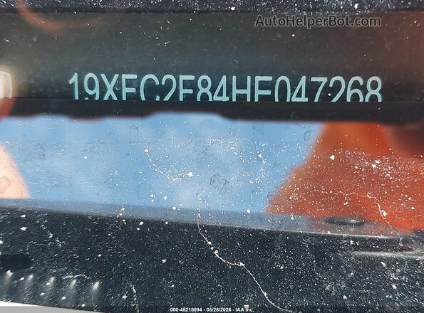 19XFC2F84HE047268 2017 HONDA CIVIC Black Շարժիչի բաժամունքի տեսք