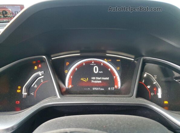 19XFC2F88KE201939 2019 HONDA CIVIC Серый Вид щитка приборов
