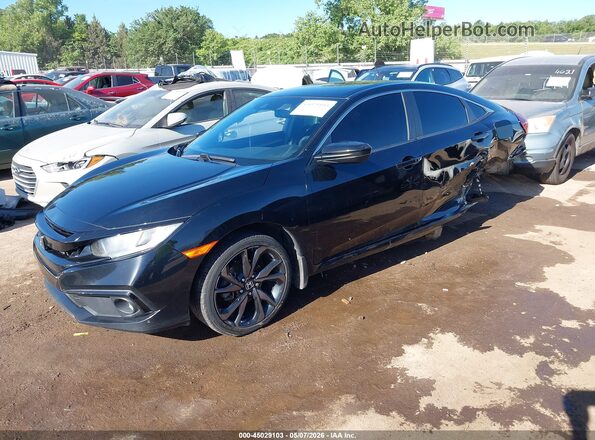 19XFC2F8XKE016128 2019 HONDA CIVIC Black Vista tres cuartos delantera izquierda