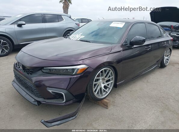 19XFL2H80NE010940 2022 HONDA CIVIC Purple Առջևի ձախ երեք քառորդ տեսարան