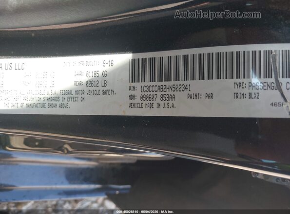 1C3CCCAB2HN502341 2017 CHRYSLER 200 Gray Widok komory silnika