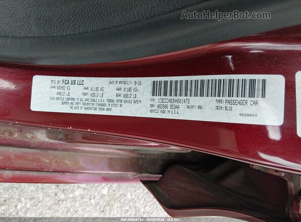 1C3CCCAB3HN501473 2017 CHRYSLER 200 Красный Вид подкапотного пространства
