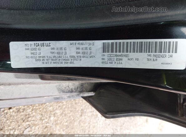 1C3CCCAB4HN504821 2017 CHRYSLER 200 Black Widok komory silnika