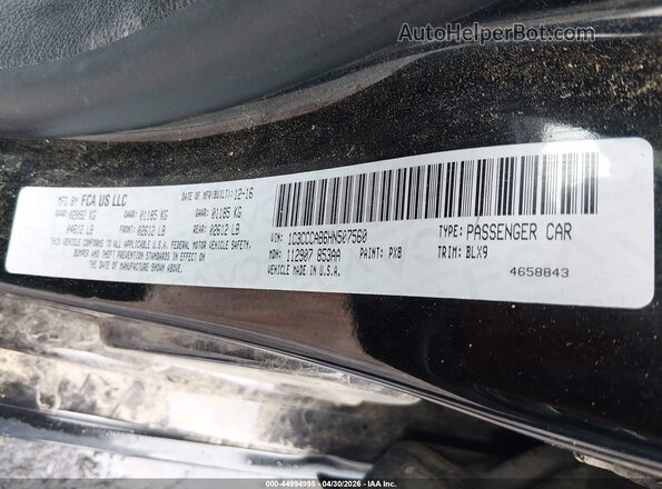 1C3CCCAB6HN507560 2017 CHRYSLER 200 Black Շարժիչի բաժամունքի տեսք