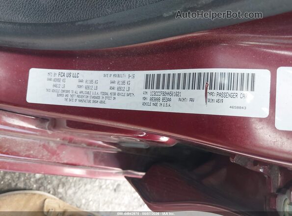 1C3CCCFB2HN501621 2017 CHRYSLER 200 Бордовый Вид подкапотного пространства