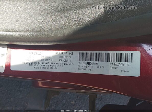 1C3CCCFB9GN194303 2016 CHRYSLER 200 Maroon Widok komory silnika