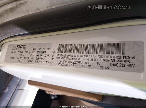 1C4AJWBG5GL237333 2016 JEEP WRANGLER White Вид підкапотного простору