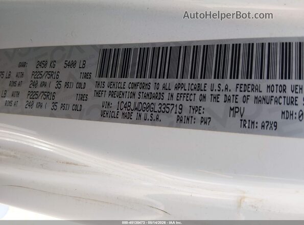 1C4BJWDG0GL335719 2016 JEEP WRANGLER UNLIMITED White Widok komory silnika