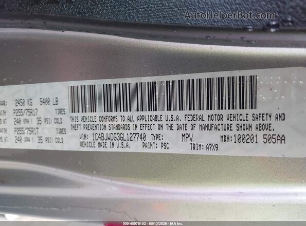 1C4BJWDG3GL127740 2016 JEEP WRANGLER UNLIMITED Gray Вид підкапотного простору