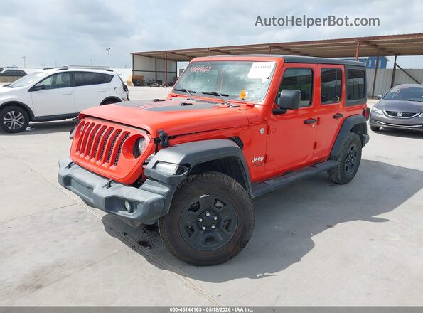 1C4HJXDG2KW508910 2019 JEEP WRANGLER UNLIMITED Оранжевый Передняя левая четверть