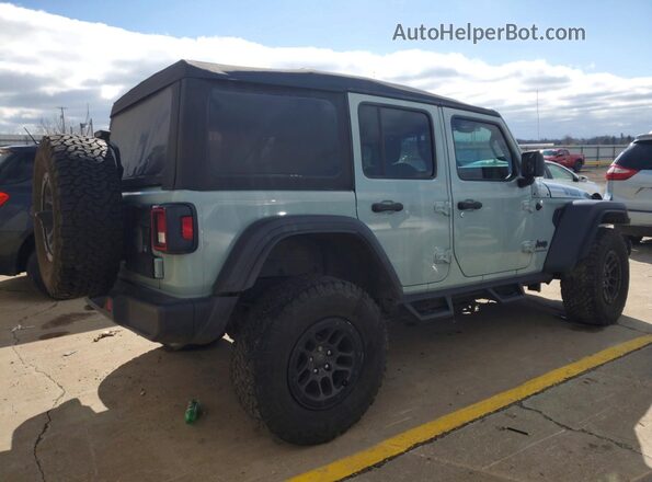 1C4HJXDG4PW643412 2023 JEEP WRANGLER Бирюзовый Задняя правая четверть