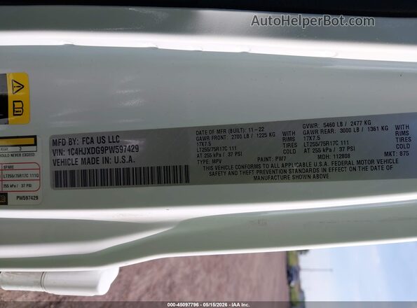 1C4HJXDG9PW597429 2023 JEEP WRANGLER White Widok komory silnika