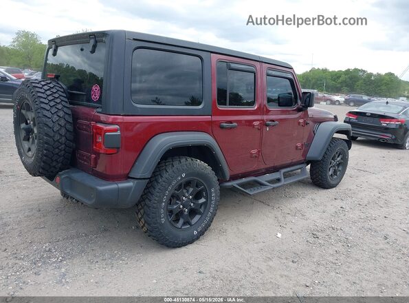 1C4HJXDM4MW752860 2021 JEEP WRANGLER UNLIMITED Maroon Rear right