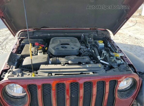 1C4HJXDN0MW760642 2021 JEEP WRANGLER Burgundy Вид підкапотного простору