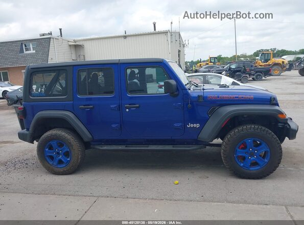 1C4HJXDN3LW223519 2020 JEEP WRANGLER UNLIMITED Blue Вид задньої частини салону