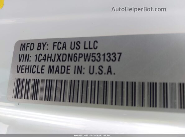 1C4HJXDN6PW531337 2023 JEEP WRANGLER Белый Вид подкапотного пространства