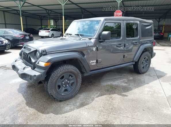 1C4HJXDNXJW264338 2018 JEEP WRANGLER UNLIMITED Серый Передняя левая четверть