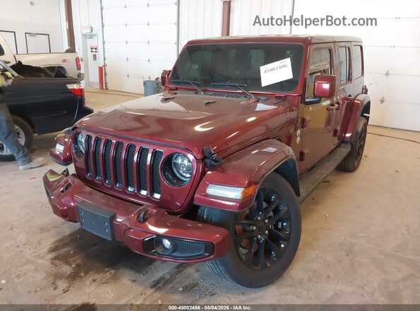 1C4HJXEG2MW578716 2021 JEEP WRANGLER UNLIMITED Бордовый Передняя левая четверть