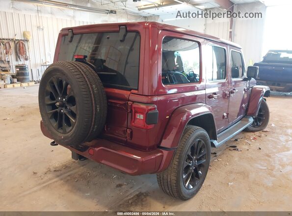 1C4HJXEG2MW578716 2021 JEEP WRANGLER UNLIMITED Бордовый Задняя правая четверть