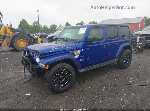 1C4HJXEGXJW244879 2018 JEEP WRANGLER UNLIMITED Blue Передня ліва чверть