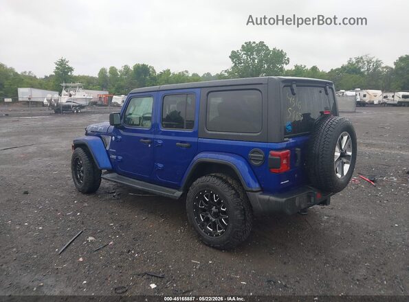 1C4HJXEGXJW244879 2018 JEEP WRANGLER UNLIMITED Blue Задня ліва чверть