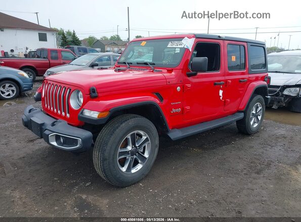 1C4HJXEGXPW570481 2023 JEEP WRANGLER Red Առջևի ձախ երեք քառորդ տեսարան