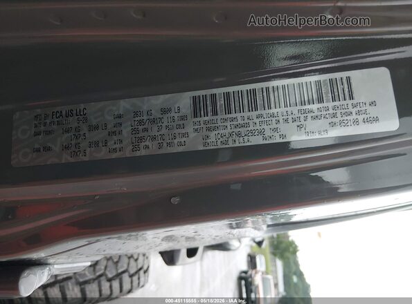 1C4HJXFN8LW292302 2020 JEEP WRANGLER UNLIMITED Gray Вид підкапотного простору