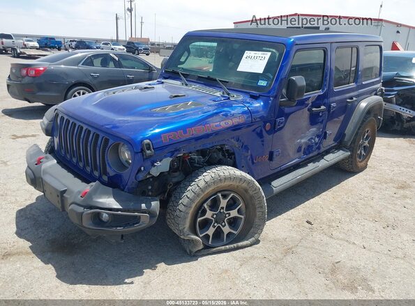 1C4HJXFNXKW540371 2019 JEEP WRANGLER UNLIMITED Синий Передняя левая четверть